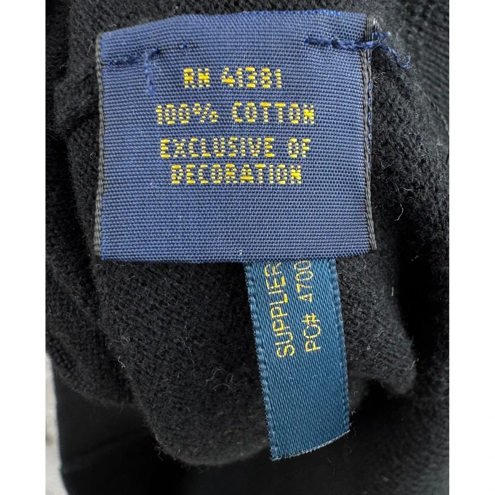 Polo Ralph Lauren Quarter Zip Sweater Mens‎ XXL Black Cotton Knit Pullover Logo